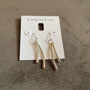 Macy’s Charter Club hanging silver earrings